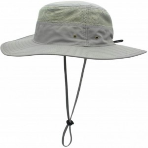 Sun Hats Men's Sun Hat UPF 50+ Wide Brim Bucket Hat Windproof Fishing Hats - Grey - CR12DS761VP $12.71