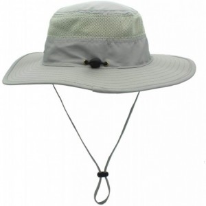 Sun Hats Men's Sun Hat UPF 50+ Wide Brim Bucket Hat Windproof Fishing Hats - Grey - CR12DS761VP $12.71