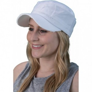 Baseball Caps Military Style Cadet Hat Army Vintage Distressed Adjustable Cap - Distressed White - C118DARGZK4 $17.51