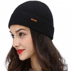 Skullies & Beanies Fleece Lined Beanie Hat Mens Winter Solid Color Warm Knit Ski Skull Cap - Black (Model-u05) - C618HSZAMYW ...
