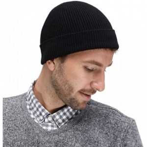 Skullies & Beanies Fleece Lined Beanie Hat Mens Winter Solid Color Warm Knit Ski Skull Cap - Black (Model-u05) - C618HSZAMYW ...