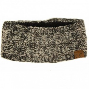 Cold Weather Headbands Winter Fuzzy Fleece Lined Thick Knitted Headband Headwrap Earwarmer - Quad Black/Gray - CI18LSCSG67 $2...