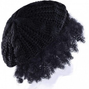 Berets Women Knit Hat for Women Beret hat Warm Ladies Winter Beanie Hat Lightweight Knitted Hat - Black - C911FM4VQC7 $9.39