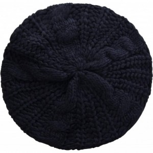 Berets Women Knit Hat for Women Beret hat Warm Ladies Winter Beanie Hat Lightweight Knitted Hat - Black - C911FM4VQC7 $9.39