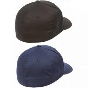 Baseball Caps 2-Pack Premium Original Cotton Twill Fitted Hat w/THP No Sweat Headliner Bundle Pack - 1-black/1-navy - C8185G5...