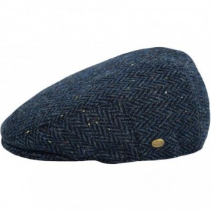 Newsboy Caps Classic Men's Flat Hat Wool Newsboy Herringbone Tweed Driving Cap - Iv3006-navy - C918IDNX8K5 $16.97