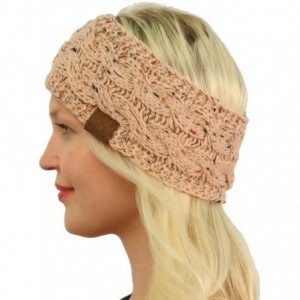 Cold Weather Headbands Winter CC Confetti Warm Fuzzy Fleece Lined Thick Knit Headband Headwrap Hat Cap - Indi Pink - CY187GCE...