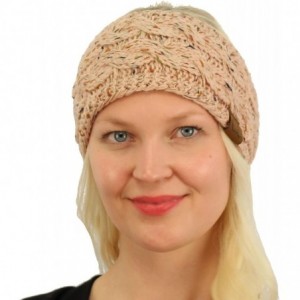 Cold Weather Headbands Winter CC Confetti Warm Fuzzy Fleece Lined Thick Knit Headband Headwrap Hat Cap - Indi Pink - CY187GCE...
