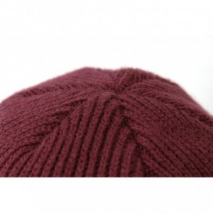 Skullies & Beanies Winter Hats for Men with Visor Warm Men's Outdoor Newsboy Hat Thick Soft Fleece Lined Ski Hat - Burgundy -...