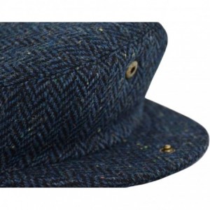 Newsboy Caps Classic Men's Flat Hat Wool Newsboy Herringbone Tweed Driving Cap - Iv3006-navy - C918IDNX8K5 $31.11