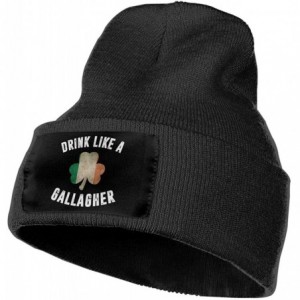 Skullies & Beanies Women & Men Drink Like A Gallagher Saint Patrick Day Winter Warm Beanie Hats Stretch Skull Ski Knit Hat Ca...