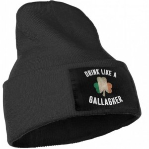 Skullies & Beanies Women & Men Drink Like A Gallagher Saint Patrick Day Winter Warm Beanie Hats Stretch Skull Ski Knit Hat Ca...