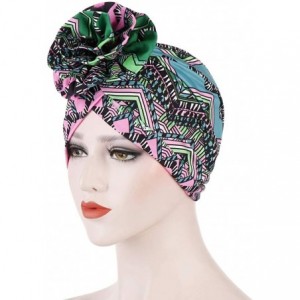 Skullies & Beanies Women Boho Flower Head Wraps Long Hair Scarf Turban Pre-tie Head Scarves - 6 - C018WC4RWML $9.52