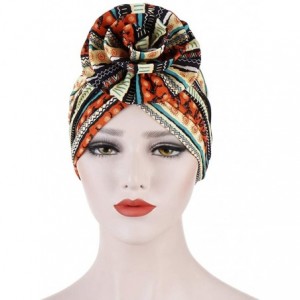 Skullies & Beanies Women Boho Flower Head Wraps Long Hair Scarf Turban Pre-tie Head Scarves - 6 - C018WC4RWML $9.52