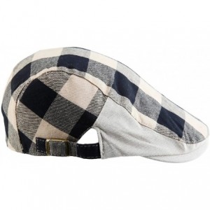 Newsboy Caps Newsboy Cap for Men Women-Plaid Ivy Gatsby Flat Driving Beret Hat - 02-black+apricot - CJ12N274IS8 $11.82