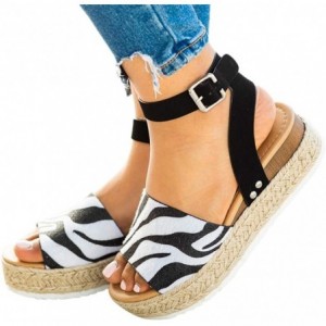 Skullies & Beanies Platform Sandals Espadrille Non Slip - Black（suede） - CX18T8RG6YU $19.92