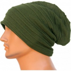 Skullies & Beanies Men Women Summer Thin Slouchy Long Beanie Hat Cool Baggy Skull Cap Stretchy Knit Hat Lightweight - Green -...