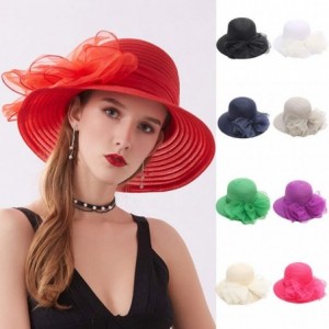 Sun Hats Casual Women's Church Derby Dress Fascinator Bridal Cap British Tea Party Wedding Sun Hat - Black - CT18TOW0RYU $7.95