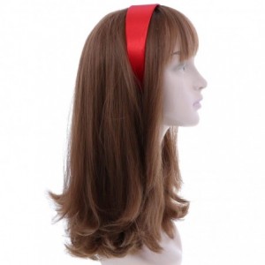 Headbands Red 2 Inch Wide Satin Hard Headband with No Teeth (Motique Accessories) - Red - C6128HUU7BX $19.90