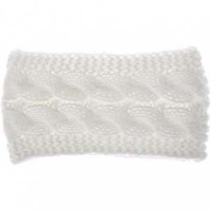 Headbands Knitting Woolen Knot Tie Head Wrap Headbands Women Winter Handmade Hairband - White - C818I8YIDUO $10.02