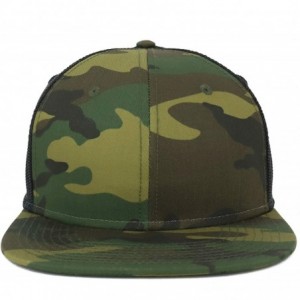 Baseball Caps Oversize XXL Blank Camouflage Flatbill Mesh Snapback Cap - Camo Black - CG18LND70U0 $13.95