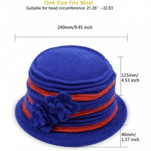 Bucket Hats Womens Bucket Hat for Winter 100% Wool Chemo Cap for Cancer Patient C021 - Blue - CP18AQXO5XZ $13.26