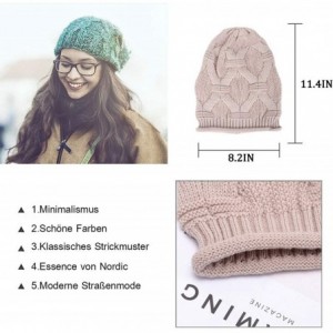 Skullies & Beanies Knitted Beanie Hats - Women Winter Warm Hat Slouchy Chunky Soft Stretch Cabel Knit Beanie Hat for Women - ...