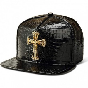 Baseball Caps Hip Hop Hat-Diamond Cross Crocodile Adjustable Snapback Hat Flat-Brimmed Hat Baseball Caps Rock Cap for Men Wom...
