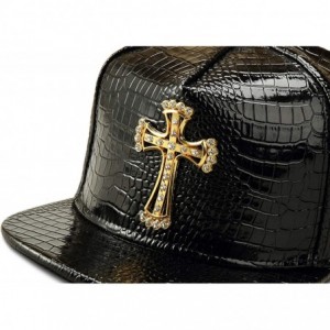Baseball Caps Hip Hop Hat-Diamond Cross Crocodile Adjustable Snapback Hat Flat-Brimmed Hat Baseball Caps Rock Cap for Men Wom...