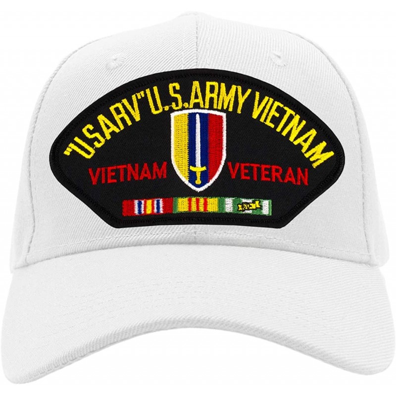 Baseball Caps USARV - US Army Vietnam Veteran Hat/Ballcap Adjustable One Size Fits Most - White - C718RU8NXA9 $18.24