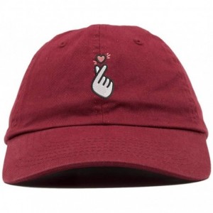 Baseball Caps Kpop Heart Symbol Embroidered Low Profile Soft Crown Unisex Baseball Dad Hat - Vc300_maroon - CT18SD3CZDQ $29.76