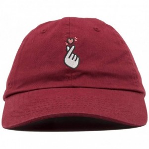 Baseball Caps Kpop Heart Symbol Embroidered Low Profile Soft Crown Unisex Baseball Dad Hat - Vc300_maroon - CT18SD3CZDQ $13.27