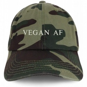 Baseball Caps Vegan Af Embroidered Soft Crown 100% Brushed Cotton Cap - Camo - CG18SR0LW44 $14.35