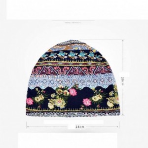 Skullies & Beanies Womens Floral Beanie Hat Chemo Cap Stretch Slouchy Turban Scarf Headwear - Blue - CY188E25W8U $6.85