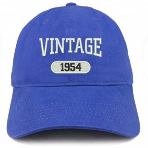 Baseball Caps Vintage 1954 Embroidered 66th Birthday Relaxed Fitting Cotton Cap - Royal - C512NS88PSH $16.36