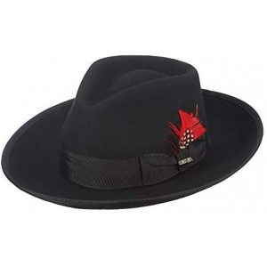 Fedoras Men's Wool Felt Zoot Hat - Black - CP1172ZWQZZ $43.45