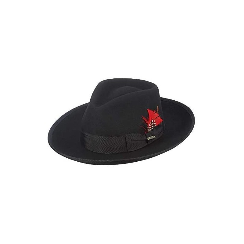 Fedoras Men's Wool Felt Zoot Hat - Black - CP1172ZWQZZ $43.45