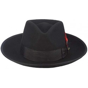 Fedoras Men's Wool Felt Zoot Hat - Black - CP1172ZWQZZ $43.45