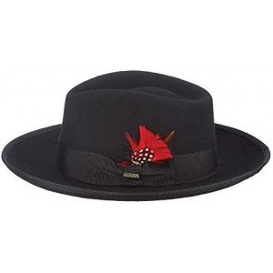 Fedoras Men's Wool Felt Zoot Hat - Black - CP1172ZWQZZ $43.45