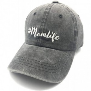 Baseball Caps Women's Embroidered Adjustable Mom Life Vintage Washed Distressed Baseball Dad Hat Cap - Black - C318M5494YS $1...