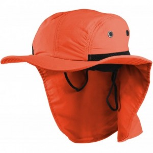 Sun Hats Headware Extreme Outdoor Condition Ear Neck Flap Protection Sun Hat - Neon Orange - CM186EIT388 $34.82