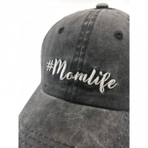 Baseball Caps Women's Embroidered Adjustable Mom Life Vintage Washed Distressed Baseball Dad Hat Cap - Black - C318M5494YS $1...