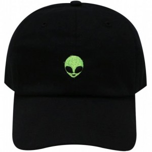 Baseball Caps Alien Small Embroidery Cotton Baseball Cap - Black - CI12LUZ6WC5 $13.06