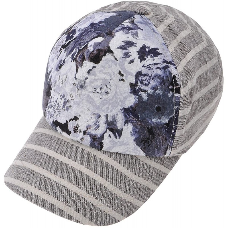 Baseball Caps Womens Floral Print Baseball Cap Adjustable Trucker Baseball Cap - Gray - CD12EFP8M4D $16.50