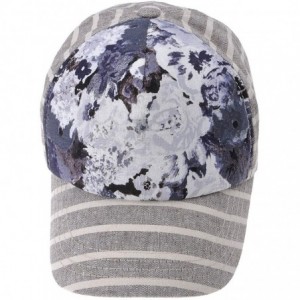 Baseball Caps Womens Floral Print Baseball Cap Adjustable Trucker Baseball Cap - Gray - CD12EFP8M4D $16.50