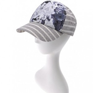 Baseball Caps Womens Floral Print Baseball Cap Adjustable Trucker Baseball Cap - Gray - CD12EFP8M4D $16.50