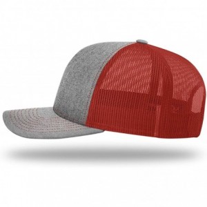 Baseball Caps KAG Leather Patch Back Mesh Hat - Heather Front / Red Mesh - CM18XKK56ZM $29.65