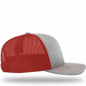 Baseball Caps KAG Leather Patch Back Mesh Hat - Heather Front / Red Mesh - CM18XKK56ZM $29.65