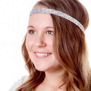 Headbands Women's Adjustable NO SLIP Skinny Bling Glitter Headband Multi 3pk (Black/Silver/Hot Pink) - CU11OJ2MI8T $18.06