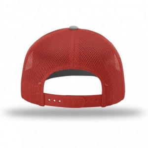 Baseball Caps KAG Leather Patch Back Mesh Hat - Heather Front / Red Mesh - CM18XKK56ZM $29.65